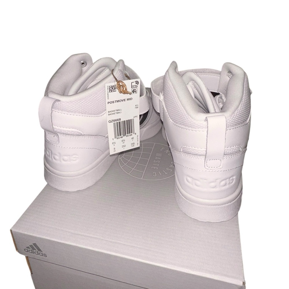 Adidas White and Black Striped Sneakers​ - Picture 5 of 5